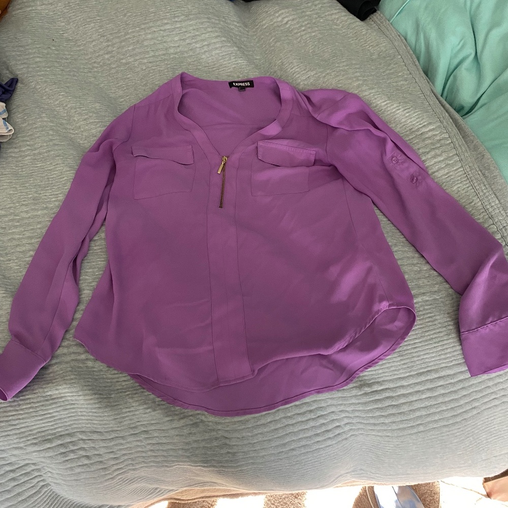 Express Satin shirt, half zip